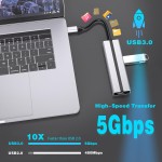 AEARJOHN USB C Hub (5 in 1) Aluminium Case, Type C to USB-C PD100W, 4K HDMI, USB 3.0, 2 x USB 2.0