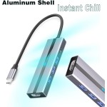 AEARJOHN USB C Hub (5 in 1) Aluminium Case, Type C to USB-C PD100W, 4K HDMI, USB 3.0, 2 x USB 2.0